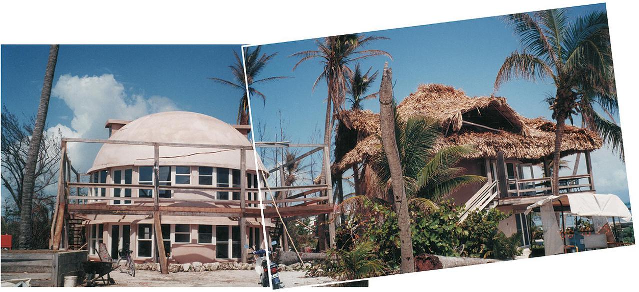 Monolithic Domes undamaged by Hurricane Keith.