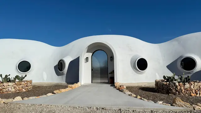 Exterior White Stucco Dome Home Exterior White Stucco Dome Home.